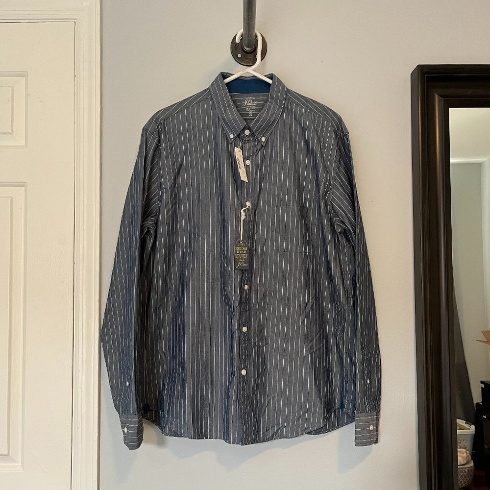 NWT J. Crew Indego Dyed Button Down